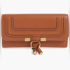 Chloé Marcie Leather Flap Wallet (Brown)